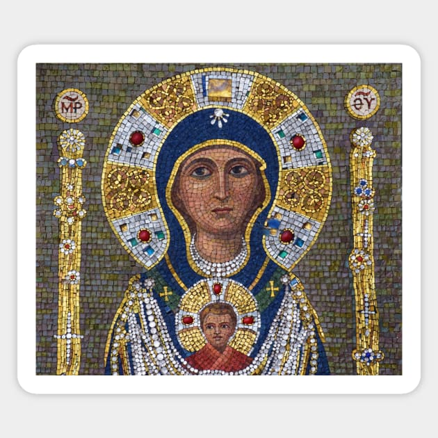 Virgin Mary Glass Mosaic Sticker by Bobbex